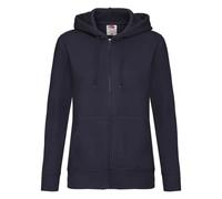 Fruit Of The Loom Ladies Premium Hooded Sweat Jacket Women Pullover Plain Jumper