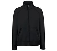 Fruit of the Loom Ladies/Womens Lady-Fit Fleece Sweatshirt Jacket (XS) (Black)