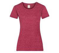 Fruit of the Loom Ladies/Womens Lady-Fit Valueweight Short Sleeve T-Shirt (Pack Of 5) (Vintage Heather Red) - Multicolour Cotton - Size X-Small