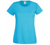 Fruit of the Loom Ladies/Womens Lady-Fit Valueweight Short Sleeve T-Shirt (Pack Of 5) (Azure Blue) Cotton - Size Large