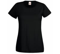 Fruit of the Loom Ladies/Womens Lady-Fit Valueweight Short Sleeve T-Shirt (Pack Of 5) (Black) Cotton - Size Large