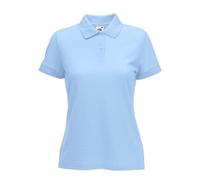 Fruit of the loom Lady-Fit 65-35 Womens Polo T-Shirt - Medium - SkyBlue