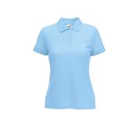 Fruit of the loom Lady-Fit 65-35 Womens Polo T-Shirt - Medium - SkyBlue