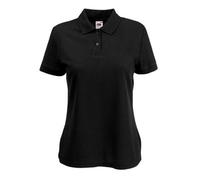 Fruit of the loom Lady-Fit 65-35 Womens Polo T-Shirt - X-Large - Black