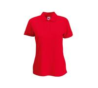 Fruit of the loom Lady-Fit 65-35 Womens Polo T-Shirt - X-Small - Red