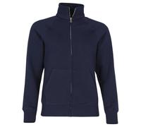 Fruit of the Loom Lady-Fit Fleece Sweatshirt Jacket Deep Navy 2XL with Pouch Pockets