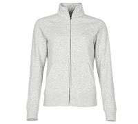 Fruit of the Loom Lady-Fit Fleece Sweatshirt Jacket with Covered Zip, Heather Grey, S