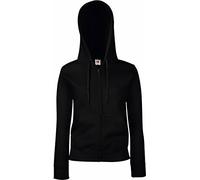 Fruit Of The Loom Lady-fit hooded sweat jacket (XL, Black)