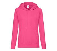 Fruit of the Loom Lady Fit Hooded Sweatshirt Fucshia M