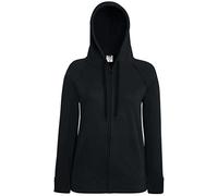 Fruit Of The Loom Lady-fit Lightweight Hooded Sweatshirt Jacket Black L