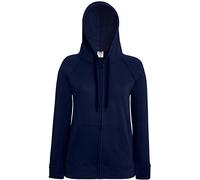 Fruit Of The Loom Lady-fit Lightweight Hooded Sweatshirt Jacket Deep Navy S