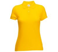 Fruit of the Loom Lady FIT Pique Polo Shirt - (S-XXL) 9 Colours Dark Yellow