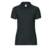 FRUIT OF THE LOOM LADY FIT PIQUE POLO SHIRT - (S-XXL) 9 COLOURS (XL - 38" - SIZE 16, BLACK)