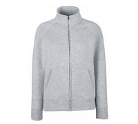 Fruit of the Loom Lady Fit Plain GREY WHITE or BLACK Full Zip Sweatshirt Jacket