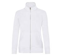 Fruit of the Loom Lady Fit Plain GREY WHITE or BLACK Full Zip Sweatshirt Jacket
