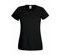 Fruit of the Loom Lady fit Valueweight T Shirt SS050 (XL, Black)