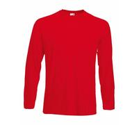 Fruit of the Loom Long Sleeve T Shirt 100% Cotton Plain Tee Mens T-Shirt Lot