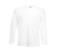 FRUIT OF THE LOOM LONG SLEEVE T SHIRT (S-XXL) (XL - 44/46", WHITE)