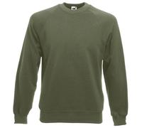 Fruit of the Loom Men CLASSIC THICK SWEATSHIRT Pullover Raglan Plain Sweat Top