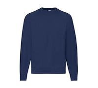 Fruit of the Loom Men Raglan Classic Sweater, Blue (Navy), Medium - B