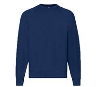 Fruit of the Loom Men Raglan Classic Sweater, Blue (Navy), Small - B