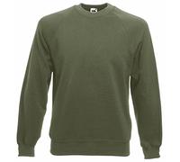 Fruit of the Loom Men Raglan Classic Sweater, Green (Classic Olive), XX-Large