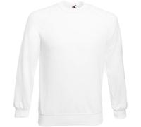 Fruit of the Loom Men Raglan Classic Sweater, White, Small