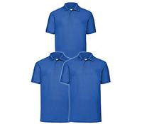 Fruit of the Loom Men's 63-402-0 Polo Shirt, Royal, L (Pack of 3)