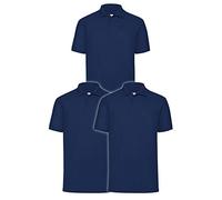 Fruit of the Loom Men’s Polo Shirt, Pack of 3 - Blue - Large