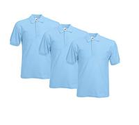 Fruit of the Loom Men’s Polo Shirt, Pack of 3 - Blue - Medium