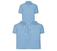 Fruit of the Loom Men’s Polo Shirt, Pack of 3 - Blue - Medium