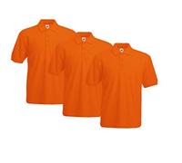 Fruit of the Loom Men's 63-402-0 Polo Shirt, Orange, XL (Pack of 3)