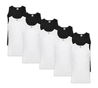 Fruit of the Loom Men's 10 Pack Regular Fit Plain Classic Sleeveless 10 Vest, Multicolour (Black/White 36/30), Small (Manufacturer Size:S)