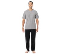 Fruit of the Loom Men's 2-Piece Jersey Knit Pajama Set, Grey Heather, 4X-Large Big