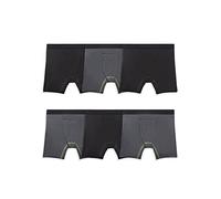 Fruit of the Loom Men's 360 Boxer Briefs, High Performance Stretch, Quick Dry & Moisture Wicking, Cooling Channels-6 Pack-Black/Grey, L