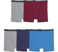 Fruit of the Loom Men's Micro Stretch Boxer Briefs, Designed to Move with You, Lightweight & Moisture Wicking, 5 Pack-Grey/Red/Blue, 3XL Big (Pack of 5)