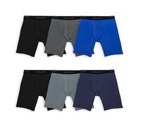 Fruit of the Loom Men's 4-Way Stretch Boxer Briefs | Lightweight & Moisture Wicking Underwear | Long, Regular Leg & Trunk, Long Leg - Cotton Stretch - Colors May Vary, XL