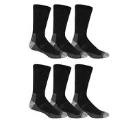 Fruit of the Loom Men's 6 Pack Dual Defense Heavy Duty Work Gear Crew Socks, Black, Shoe Size 6-12, Black