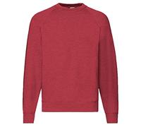 Fruit of the Loom Men's 62-216-0 Raglan Sweatshirt, Vintage Heather Red + 1 Hl Purchase Notepad, L