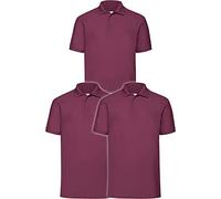 Fruit of the Loom Men's 63-402-0 Polo Shirt, Burgundy, XXL (Pack of 3)