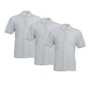 Fruit of the Loom Men's 63-402-0 Polo Shirt, Grey (Heather Grey 94), 4XL (Pack of 3)