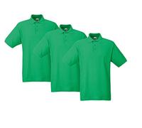 Fruit of the Loom Men's 63-402-0 Polo Shirt, Meadow Green, XXL (Pack of 3)