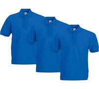 Fruit of the Loom Men's 63-402-0 Polo Shirt, Royal, XL (Pack of 3)