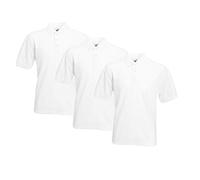 Fruit of the Loom Men's 63-402-0 Polo Shirt, White (White 30), 3XL (Pack of 3)