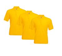 Fruit of the Loom Men's 63-402-0 Polo Shirt, Yellow, L (Pack of 3)