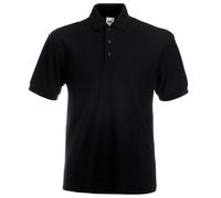 65/35 Heavyweight Pique Short Sleeve Polo Shirt Fruit Of The Loom Black XXL