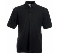 Fruit of the Loom Mens 65/35 Pique Short Sleeve Polo Shirt (L) (Black)