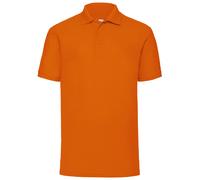 65/35 Pique Short Sleeve Polo Shirt Fruit Of The Loom Orange XXL