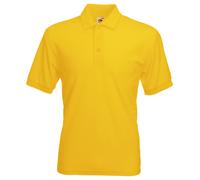 Fruit of the Loom Mens 65/35 Pique Short Sleeve Polo Shirt - Yellow - Size Medium