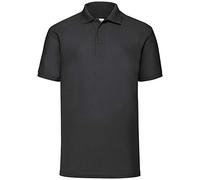 Fruit of the Loom Men's 65/35 Polo Shirt - Black - 4XL